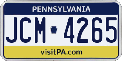 PA license plate JCM4265