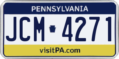 PA license plate JCM4271