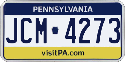 PA license plate JCM4273