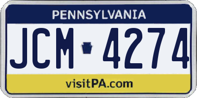 PA license plate JCM4274