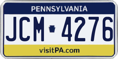 PA license plate JCM4276
