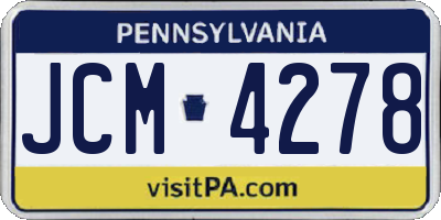 PA license plate JCM4278