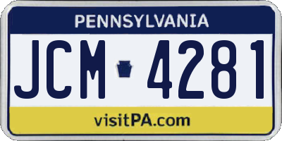 PA license plate JCM4281