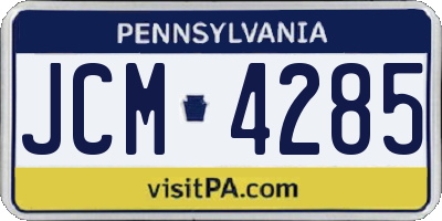 PA license plate JCM4285