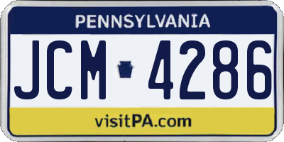 PA license plate JCM4286