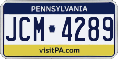 PA license plate JCM4289