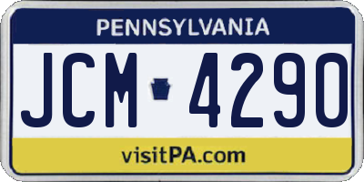 PA license plate JCM4290