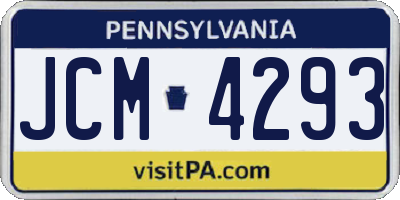 PA license plate JCM4293
