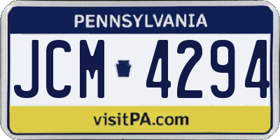 PA license plate JCM4294