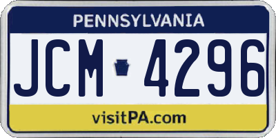 PA license plate JCM4296