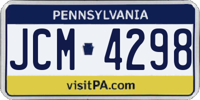 PA license plate JCM4298