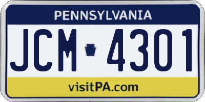 PA license plate JCM4301