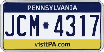 PA license plate JCM4317