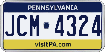 PA license plate JCM4324