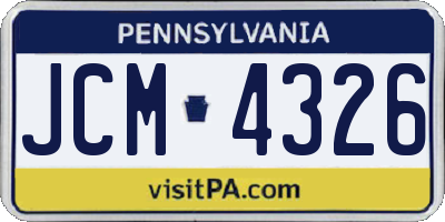 PA license plate JCM4326