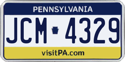 PA license plate JCM4329