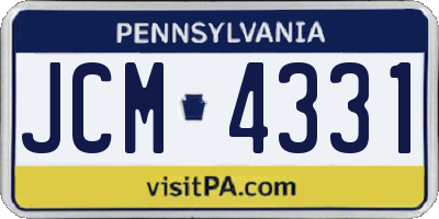 PA license plate JCM4331