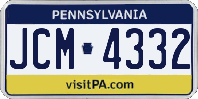 PA license plate JCM4332