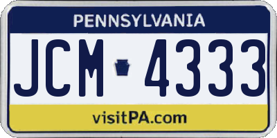 PA license plate JCM4333