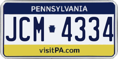 PA license plate JCM4334