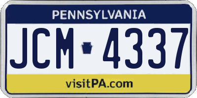PA license plate JCM4337