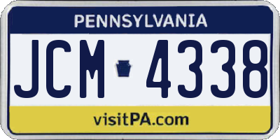 PA license plate JCM4338