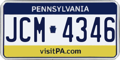 PA license plate JCM4346