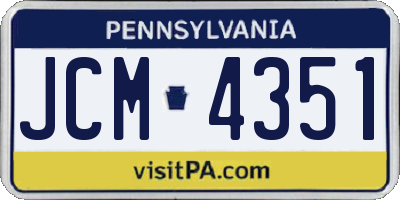 PA license plate JCM4351