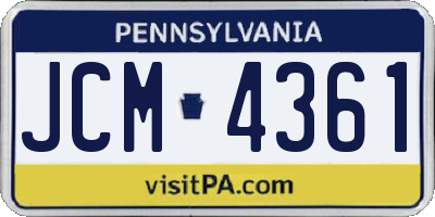 PA license plate JCM4361