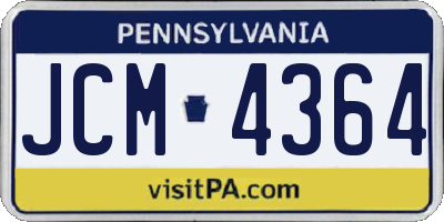 PA license plate JCM4364