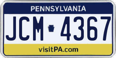 PA license plate JCM4367