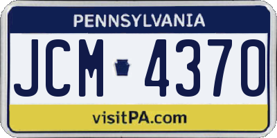 PA license plate JCM4370