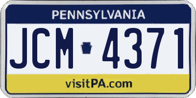 PA license plate JCM4371