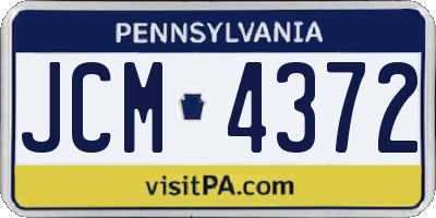 PA license plate JCM4372