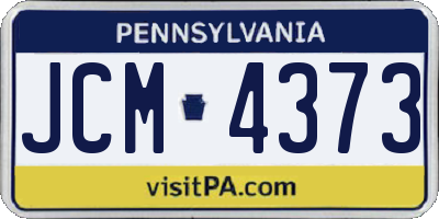 PA license plate JCM4373
