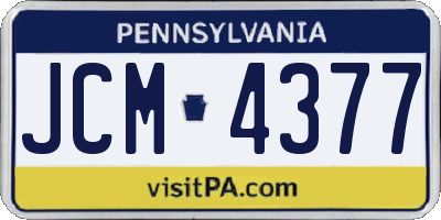 PA license plate JCM4377
