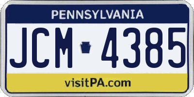 PA license plate JCM4385