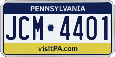 PA license plate JCM4401