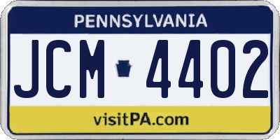 PA license plate JCM4402