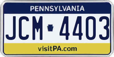 PA license plate JCM4403