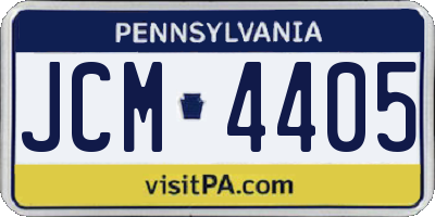 PA license plate JCM4405