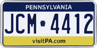 PA license plate JCM4412