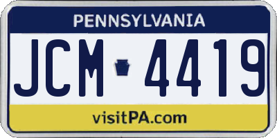 PA license plate JCM4419