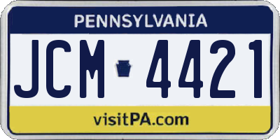 PA license plate JCM4421