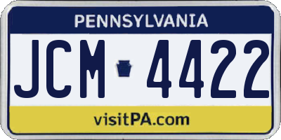 PA license plate JCM4422