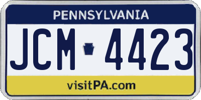PA license plate JCM4423