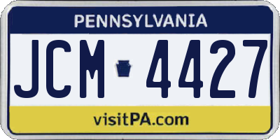 PA license plate JCM4427