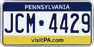 PA license plate JCM4429