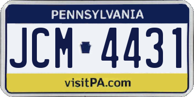 PA license plate JCM4431