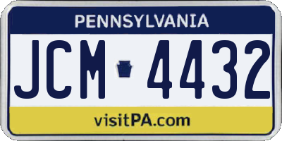 PA license plate JCM4432
